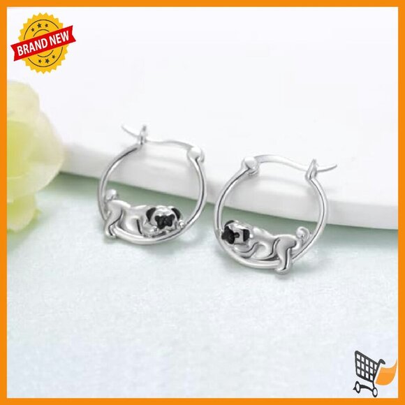 Amazon.com: Dachshund Dog Huggie Hoop Small Earrings 925  Sterling Silver Dog Hoop Earrings 16mm x 19mm Hypoallergenic